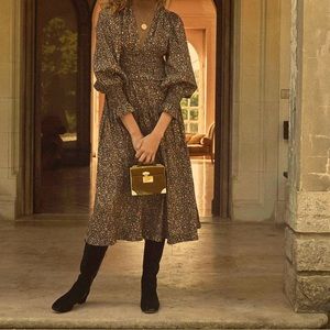 NWOT DÔEN Cecily Dress in Black Poppy Bell Floral, XS